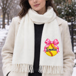 Coquette Bow Sport Custom Name Gift For Softball, Tennis, Volleyball, Basketball, Soccer, Hockey Lovers - Personalized Embroidered Scarf 5