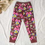 Coquette Bow Volleyball Custom Name, Number Gift For Volleyball Player, Volleyball Team - Personalized Lounge Pants 6