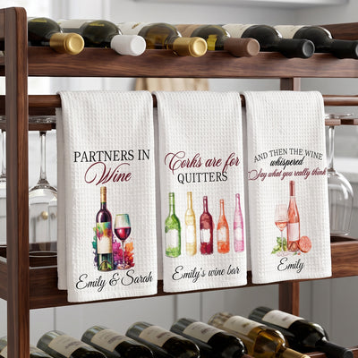 Corks Are For Quitters Gift For Wine Lover, Wine Girl - Personalized Kitchen Towel