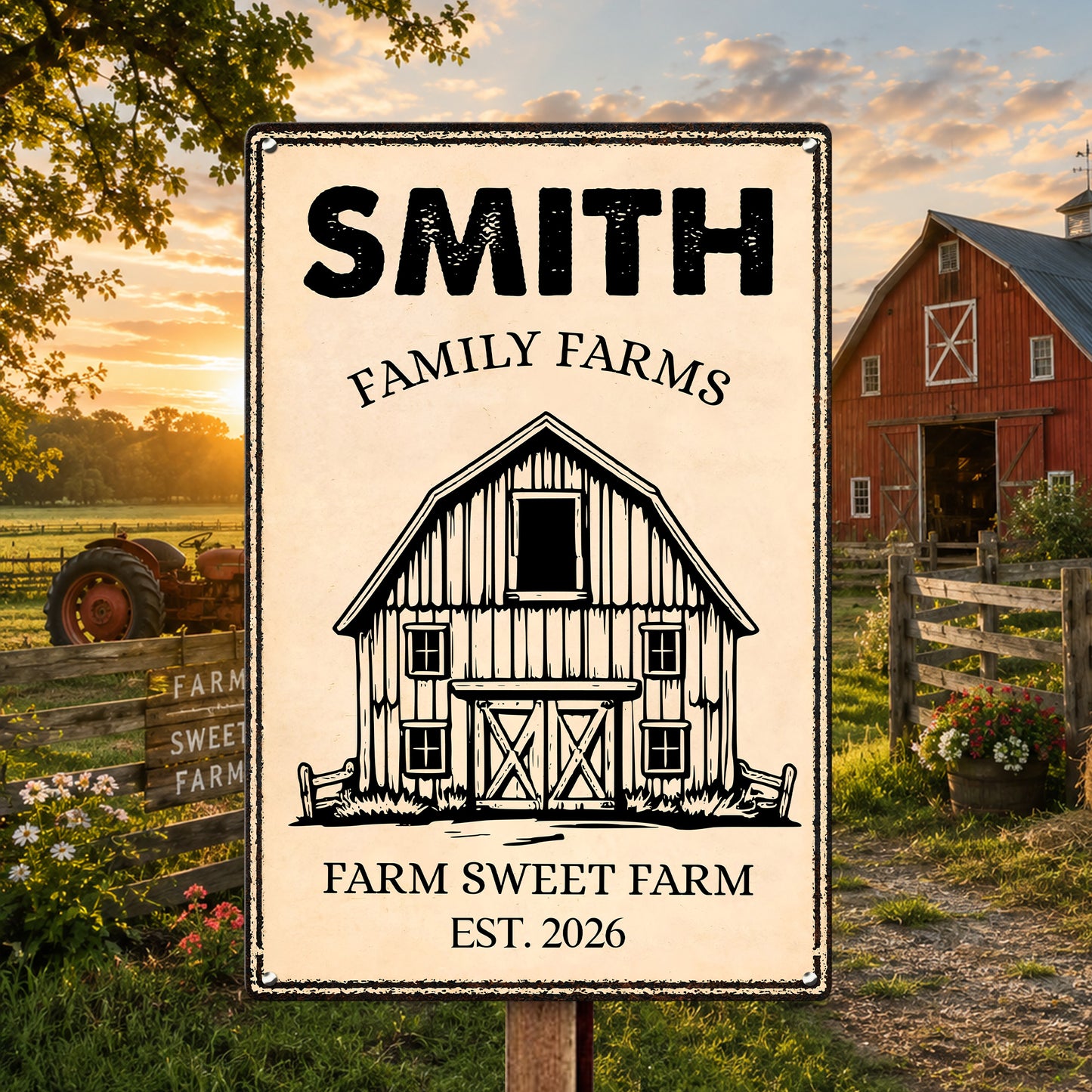 Country Farmhouse, Farm House, Farm Deco - Personalized Metal Sign 1