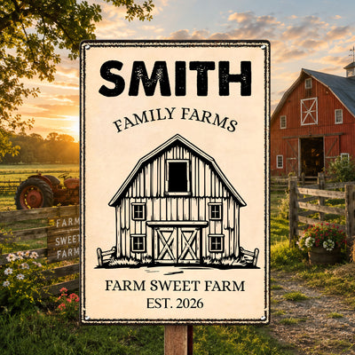 Country Farmhouse, Farm House, Farm Deco - Personalized Metal Sign