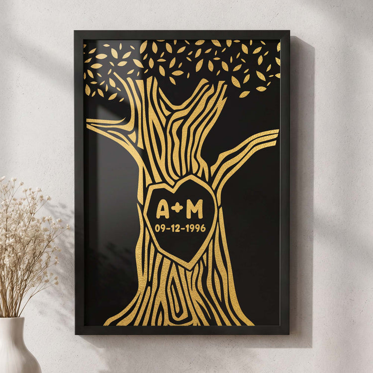 Couple Custom Name & Year Foil Printed Wall Art - Personalized Poster 1
