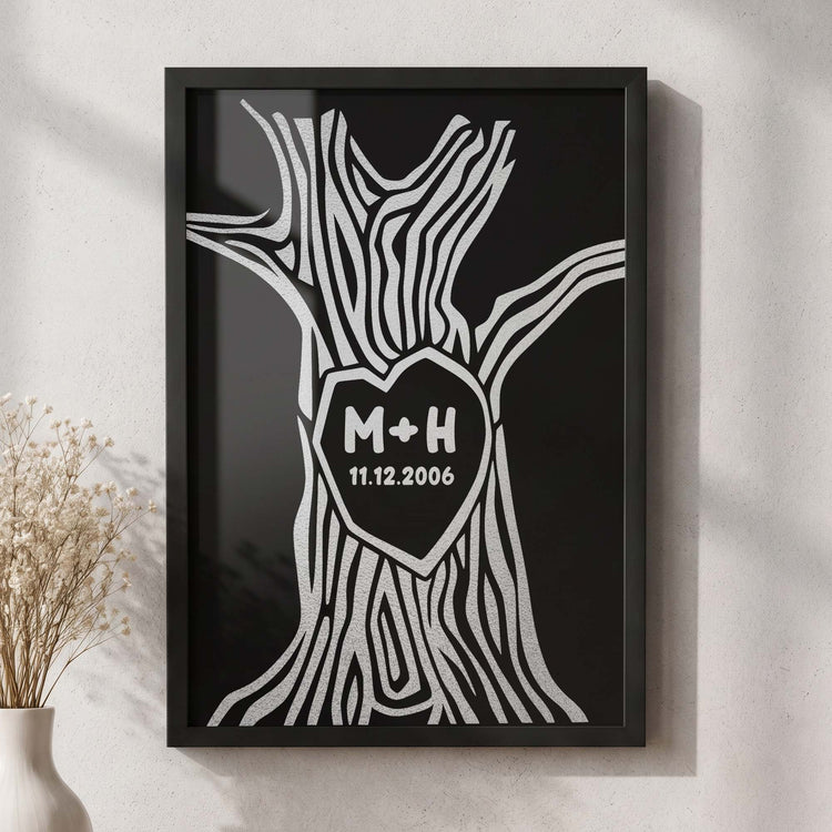Couple Custom Name & Year Foil Printed Wall Art - Personalized Poster 3