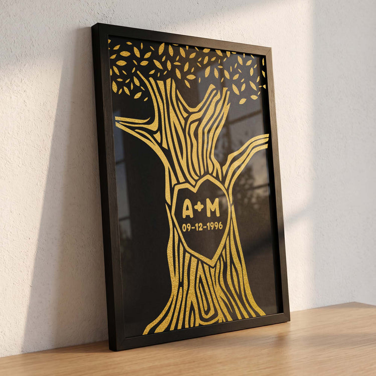 Couple Custom Name & Year Foil Printed Wall Art - Personalized Poster 4