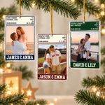 Couple Trading Card Custom Photo Love League - Personalized Ornament 1