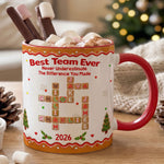 Coworkers Thank You Gifts Custom Crosswords - Christmas Gingerbread Style - Personalized Mug 1