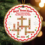 Coworkers Thank You Gifts Custom Crosswords - Christmas Gingerbread Style - Personalized Ornament 1