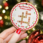 Coworkers Thank You Gifts Custom Crosswords - Christmas Gingerbread Style - Personalized Ornament 2