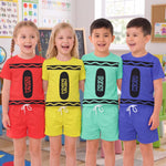Crayon Style Custom Name Back To School - Personalized Kids Clothing Set 1
