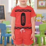 Crayon Style Custom Name Back To School - Personalized Kids Clothing Set 2
