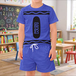 Crayon Style Custom Name Back To School - Personalized Kids Clothing Set 3