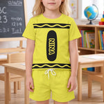 Crayon Style Custom Name Back To School - Personalized Kids Clothing Set 4