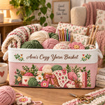 Crochet Lovers, Knitting Lovers Basket For Her, Mom, Grandma, Daughter - Personalized Storage Basket 1
