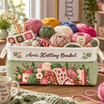 Crochet Lovers, Knitting Lovers Basket For Her, Mom, Grandma, Daughter - Personalized Storage Basket 3