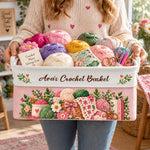 Crochet Lovers, Knitting Lovers Basket For Her, Mom, Grandma, Daughter - Personalized Storage Basket 4