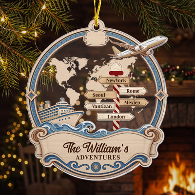 Cruise And Plane Adventures - Personalized Ornament