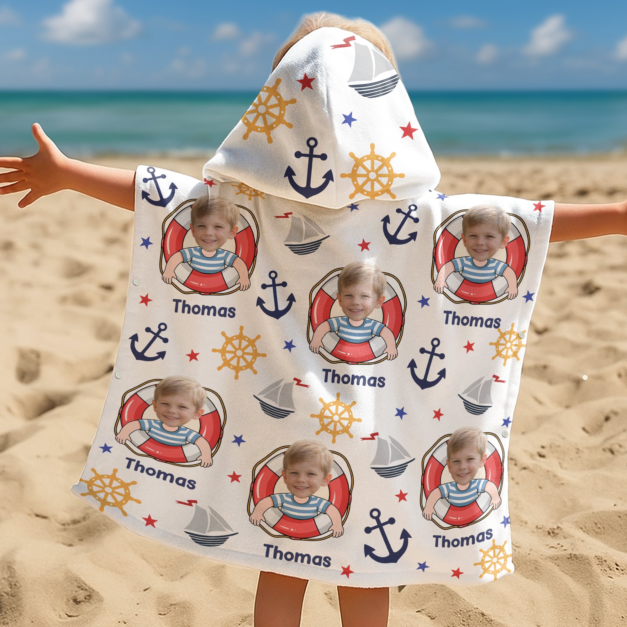 Cruise Kids Custom Name And Photo - Personalized Beach Towel 2