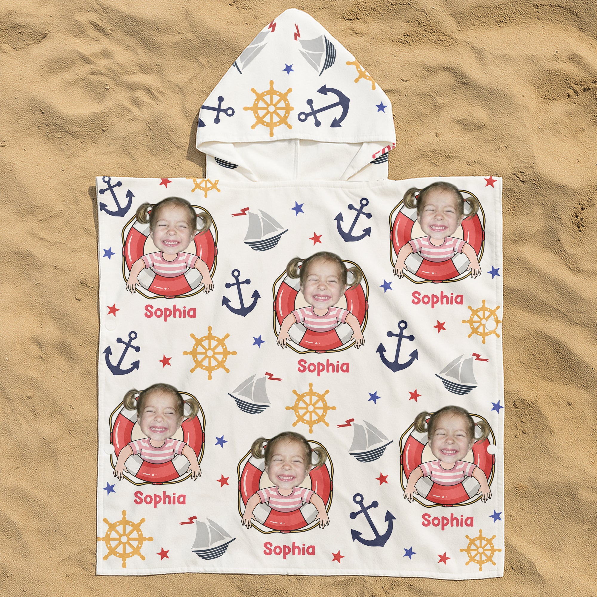 Cruise Kids Custom Name And Photo - Personalized Beach Towel 3