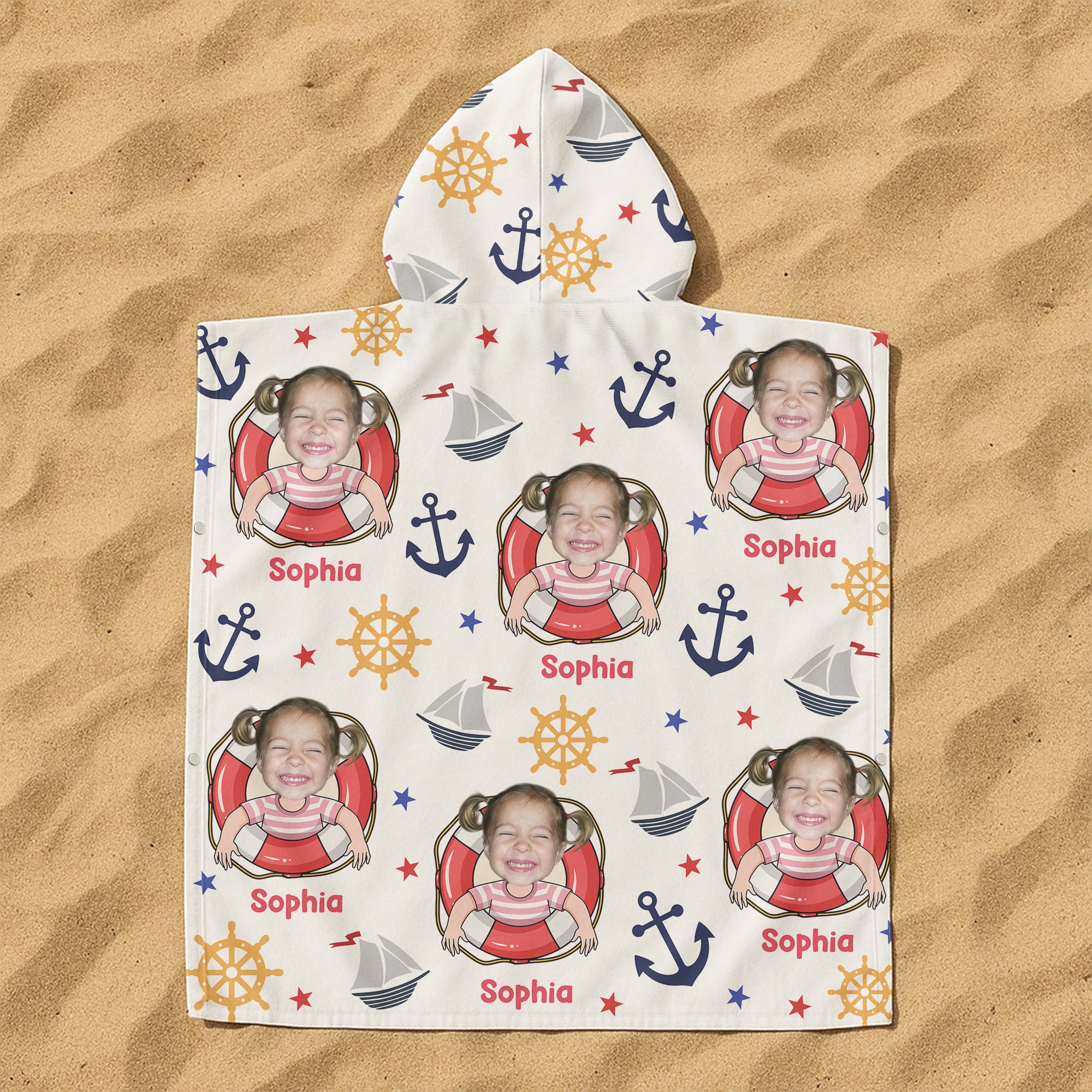 Cruise Kids Custom Name And Photo - Personalized Beach Towel 4