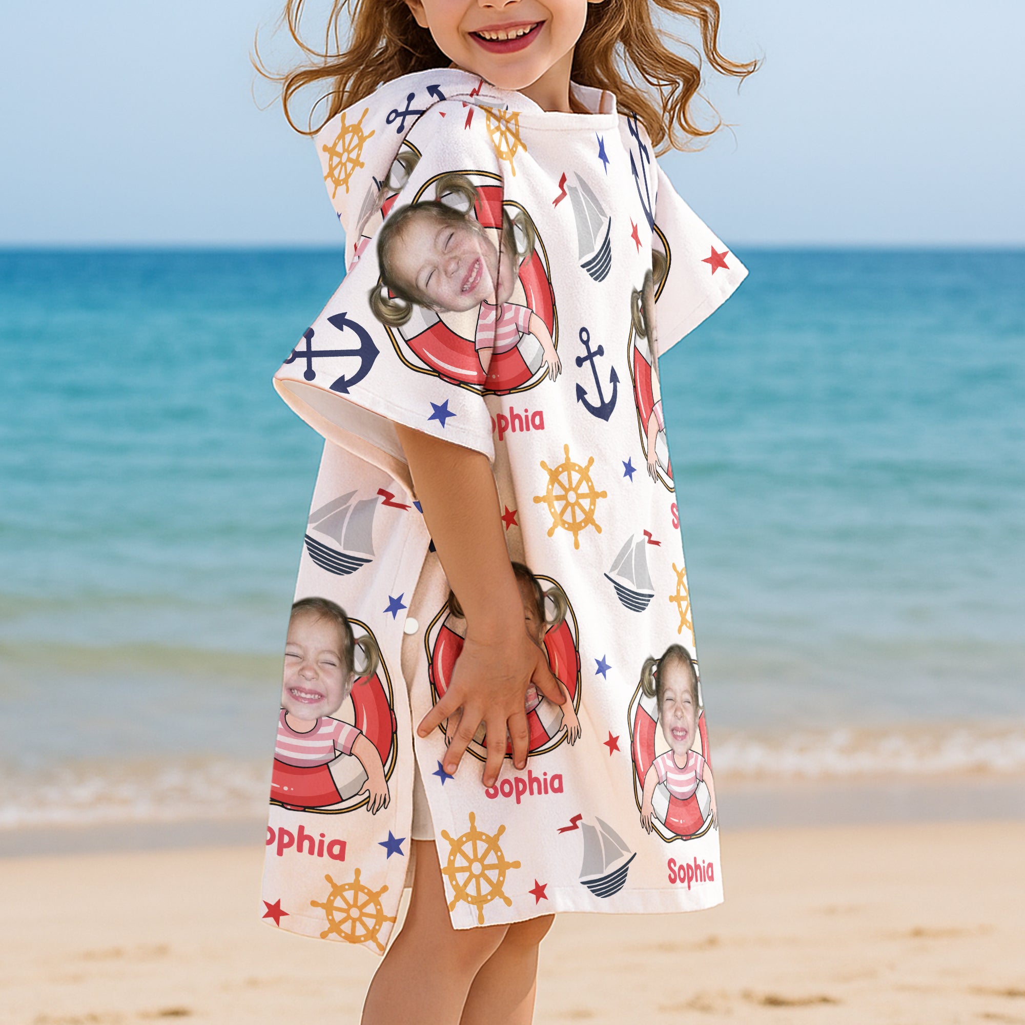 Cruise Kids Custom Name And Photo - Personalized Beach Towel 5