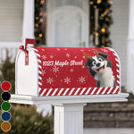 Custom Address Mailbox Covers Magnetic, Mailbox Wrap Merry Christmas Dog Pet Cat Lover - Personalized Mailbox Cover 1