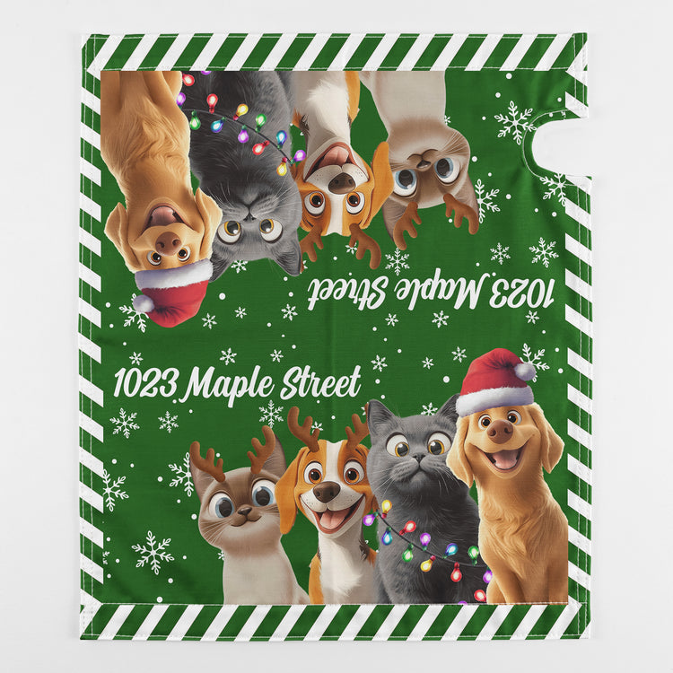 Custom Address Mailbox Covers Magnetic, Mailbox Wrap Merry Christmas Dog Pet Cat Lover - Personalized Mailbox Cover 6