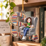 Custom Alphabet Book Christmas Gift For Book Girlie, Book Lover - Personalized Ornament 1