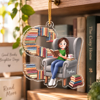 Custom Alphabet Book Christmas Gift For Book Girlie, Book Lover - Personalized Ornament