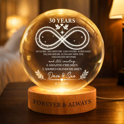 Custom Anniversary Counting Time, Custom Year For Couples, Him, Her, Parents - Personalized Night Light