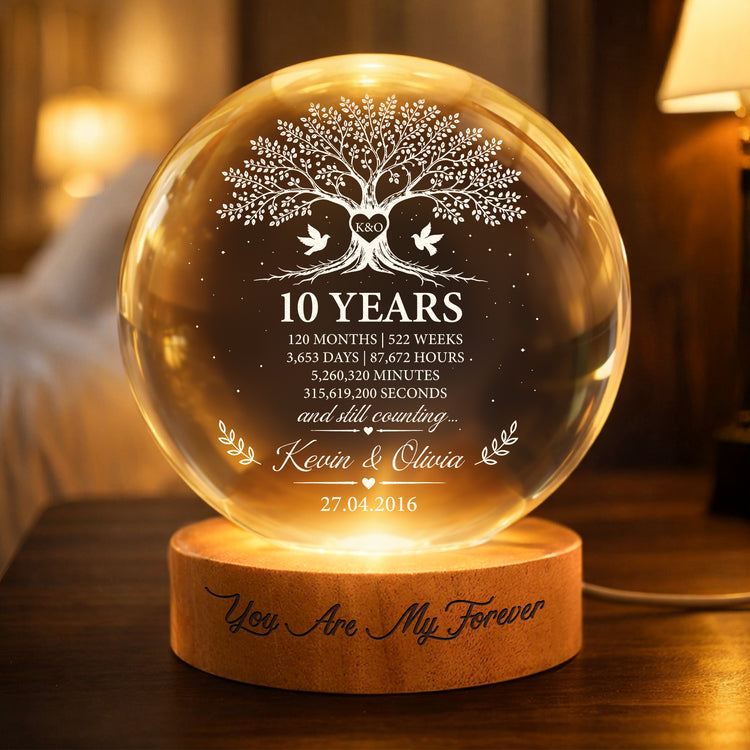 Custom Anniversary Counting Time, Custom Year For Couples, Him, Her, Parents - Personalized Night Light 4
