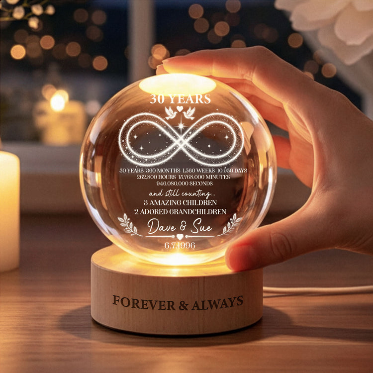 Custom Anniversary Counting Time, Custom Year For Couples, Him, Her, Parents - Personalized Night Light 4