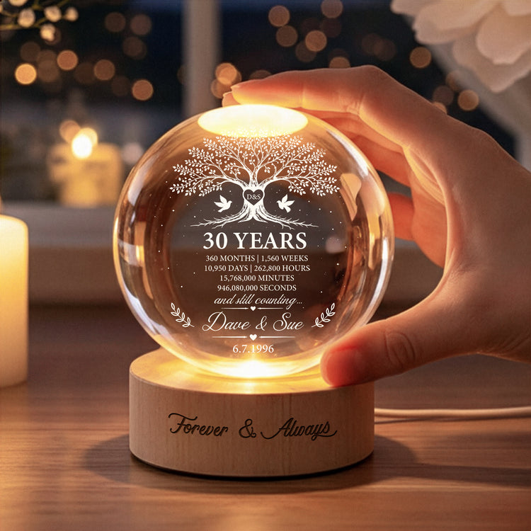 Custom Anniversary Counting Time, Custom Year For Couples, Him, Her, Parents - Personalized Night Light 8