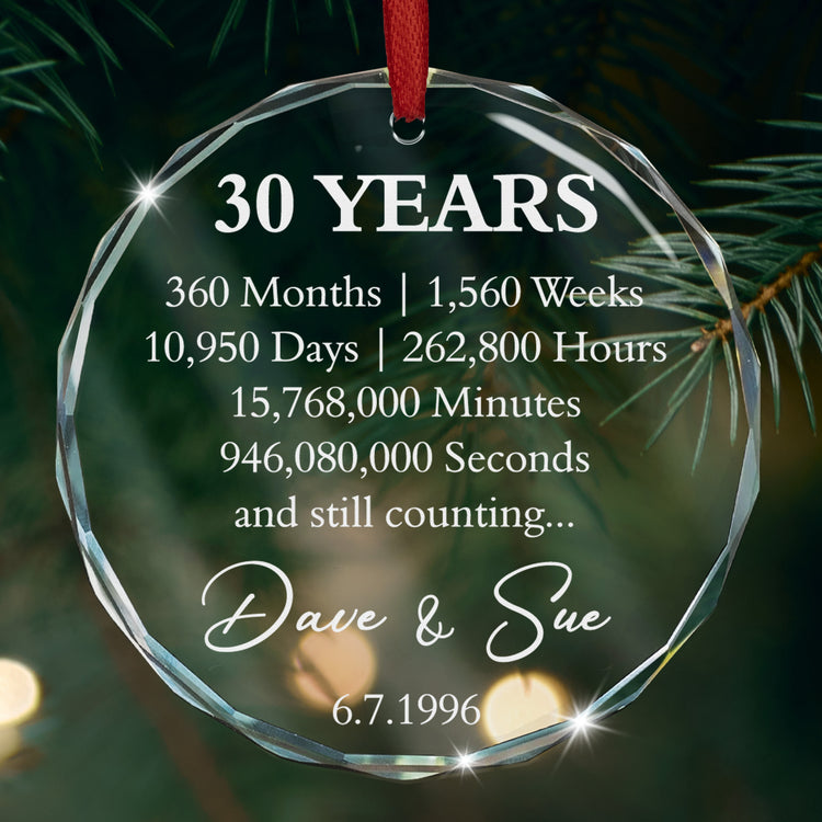 Custom Anniversary Counting Time, Custom Year For Couples, Him, Her, Parents - Personalized Ornament 1