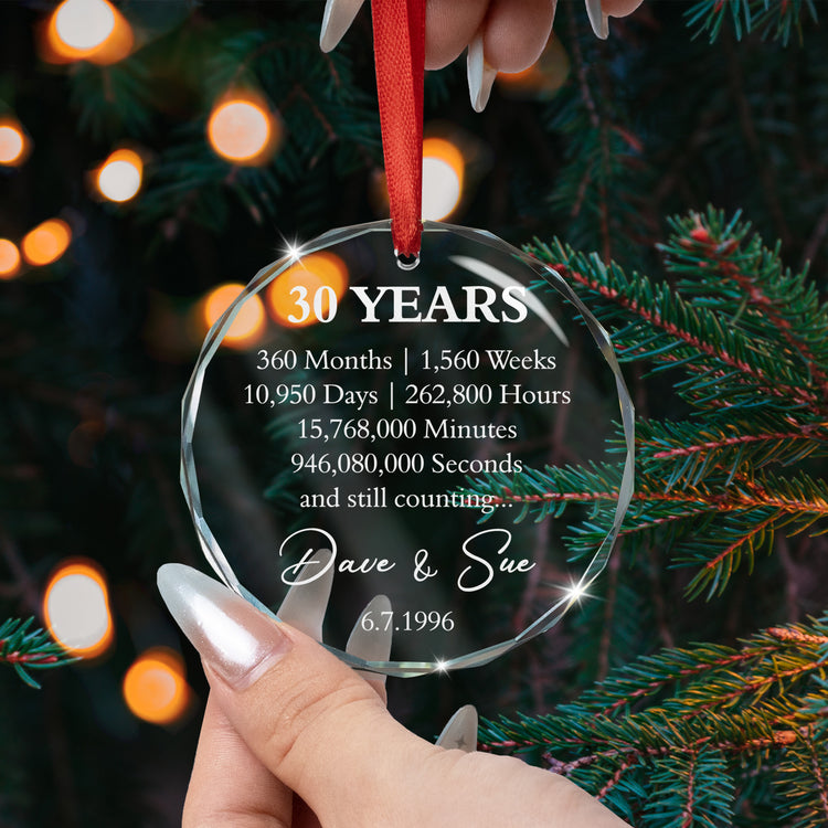 Custom Anniversary Counting Time, Custom Year For Couples, Him, Her, Parents - Personalized Ornament 3