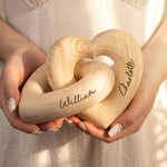 Custom Anniversary Wedding Gifts For Couple - Personalized Wooden Infinity Heart Sculpture 3