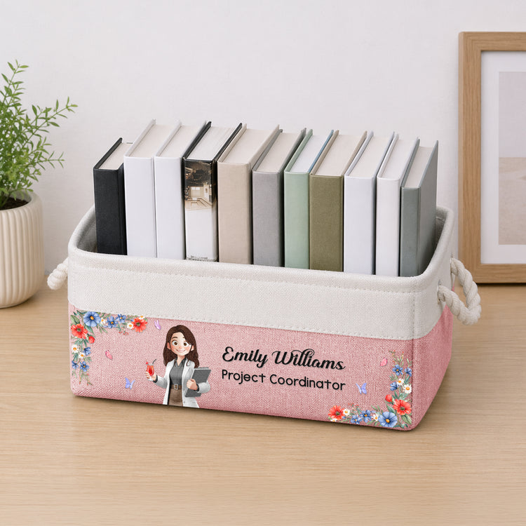 Custom Basket For Coworkers, Teacher, Accountants - Personalized Storage Basket 3