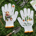 Custom Birth Flower & Cute Character - Gifts For Her, Gardener, Mom, Grandma, Wife - Personalized Gardening Gloves 1