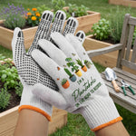 Custom Birth Flower & Cute Character - Gifts For Her, Gardener, Mom, Grandma, Wife - Personalized Gardening Gloves 2
