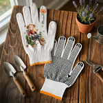 Custom Birth Flower & Cute Character - Gifts For Her, Gardener, Mom, Grandma, Wife - Personalized Gardening Gloves 3