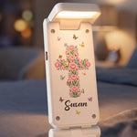 Custom Birth Flower & Name Bible Book Light For Her - Personalized Reading Lamp 6