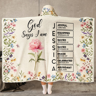 Custom Birth Flower & Name Bible Verse For Her, Daugher, Friend, Sister - Personalized Blanket Hoodie