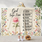 Custom Birth Flower & Name Bible Verse For Her, Daugher, Friend, Sister - Personalized Blanket Hoodie 4