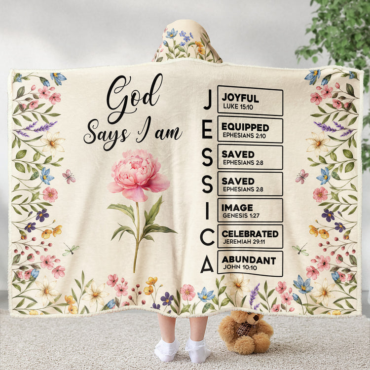 Custom Birth Flower & Name Bible Verse For Her, Daugher, Friend, Sister - Personalized Blanket Hoodie 4