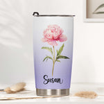 Custom Birth Flower & Name Colorful New Version Gifts For Her, BFF, Coworkers - Personalized Tumbler Cup 4