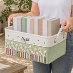 Custom Birth Flower & Name - For Book Lovers - Personalized Storage Basket 5