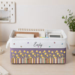 Custom Birth Flower & Name - For Book Lovers - Personalized Storage Basket 6