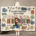 Custom Birth Flower & Name For Friends, Book Lovers, Book Clubs - Personalized Blanket 3