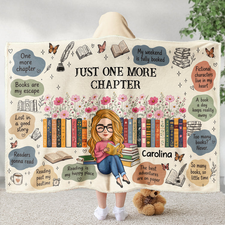 Custom Birth Flower & Name For Friends, Book Lovers, Book Clubs - Personalized Blanket 5
