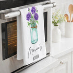 Custom Birth Flower & Name For Her Kitchen - Grandma, Mom, Wife, Sisters - Personalized Kitchen Towel 4