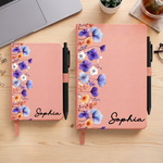 Custom Birth Flower & Name Gift For Her, Gift For Friend, Coworker, Teacher - Personalized Journal 2